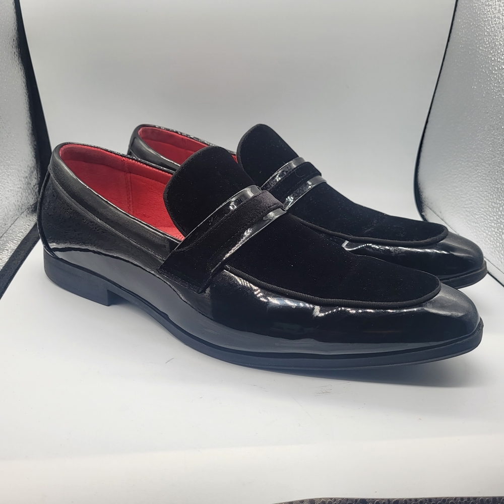 Bruno Marc Tuxedo Patent LoafersClassic Velvet Slip-on Dress Formal Sz. 13